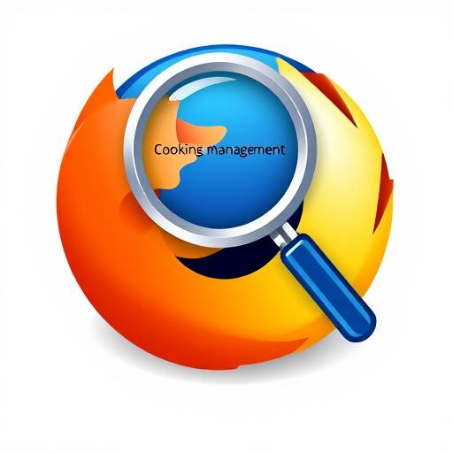 An illustration showing different browser icons with a magnifying glass over them, symbolizing cookie settings management.